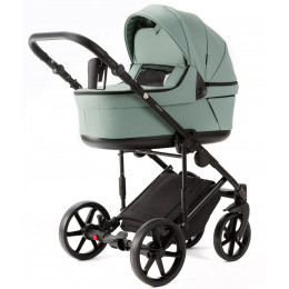 Детская коляска Adamex Locco Light Deluxe 3 в 1 LL-SA20 (СЕРО-ЗЕЛЕН. КОЖА)