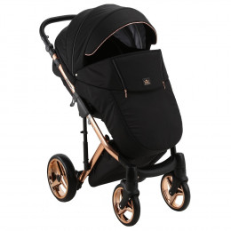 Детская коляска Adamex Chantal Special Edition 3 в 1 C8 (ЧЕРН+ЧЕРН.РИФЛЕН.ДНО+БРОНЗА РАМА)