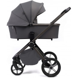 Детская коляска Peppy Monaco Plus 3 в 1 с автокреслом Verona Black Antrazit (графитовый), рама серая