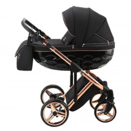 Детская коляска Adamex Chantal Special Edition 3 в 1 C8 (ЧЕРН+ЧЕРН.РИФЛЕН.ДНО+БРОНЗА РАМА)