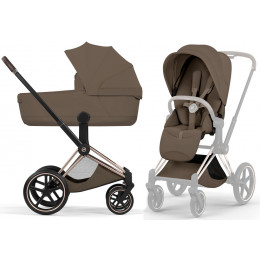 Коляска Cybex Priam V Rosegold Style Aton S2 Lava Grey 3 в 1 Coconut Brown