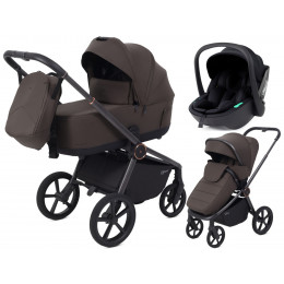 Детская коляска Rant Flex Therm Soft 3 в 1 с автокреслом Miro Black Shine Brown