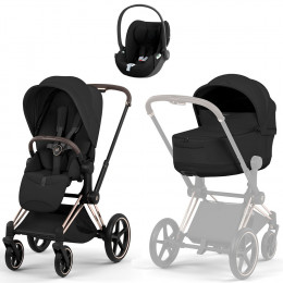 Коляска Cybex Priam V Rosegold Style Cloud T Sepia Black 3 в 1 Sepia Black