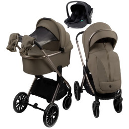 Детская коляска AmaroBaby Genius 3 в 1 с автокреслом Rant Miro Black коричневый