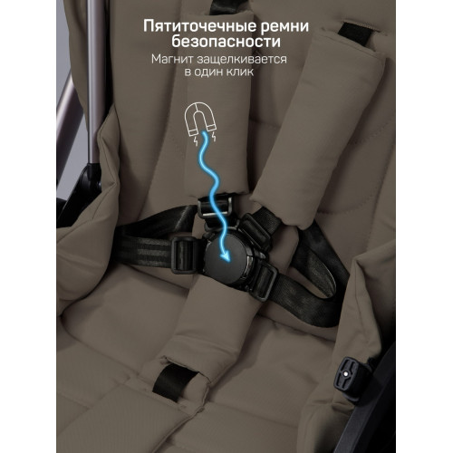 Детская коляска AmaroBaby Genius 3 в 1 с автокреслом Rant Miro Black коричневый