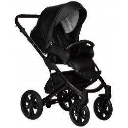 Детская коляска Indigo Mio Eco 3 в 1 с автокреслом Avionaut Cosmo Black 01 черная кожа