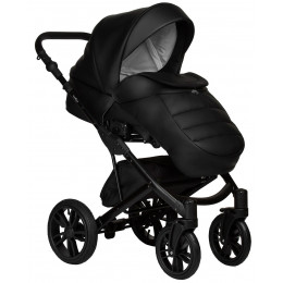 Детская коляска Indigo Mio Eco 3 в 1 с автокреслом Avionaut Cosmo Black 01 черная кожа
