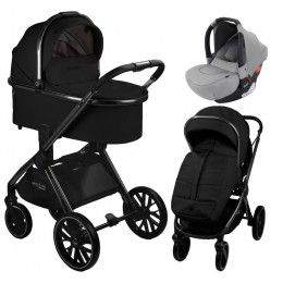 Детская коляска AmaroBaby Motus Premium Ecco 3 в 1 с автокреслом Rant Cruise Grey черный