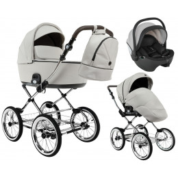 Детская коляска Roan Bass Next Classic d14 2.0 3 в 1 с автокреслом Pituso Baesa Pro Black,Beige Canopy BSNC/94/2 Marzipan/Black/руч.Cappuccino