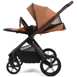 Детская коляска Peppy Monaco Thermo 3 в 1 с автокреслом Verona Black Biscuit (бисквит), рама серо-коричневая