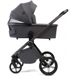 Детская коляска Peppy Monaco Plus 3 в 1 с автокреслом Verona Black Antrazit (графитовый), рама серая