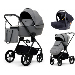 Детская коляска Rant Teo Soft 3 в 1 с автокреслом Carry Pro Black Grey