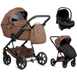 Детская коляска Tutis Viva 6 Plus Teddy 3 в 1 с автокреслом Elo Lux EduSky Black 1612110 Biscuit