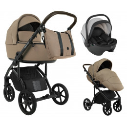 Детская коляска Roan Bass Next 2.0 3 в 1 с автокреслом Pituso Baesa Pro Black,Beige Canopy BSN/42/2 Mocha Mousse/Black/руч.Cappuccino