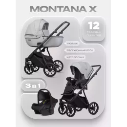 Коляска 3 в 1 Riko Basic Montana X 04 графит