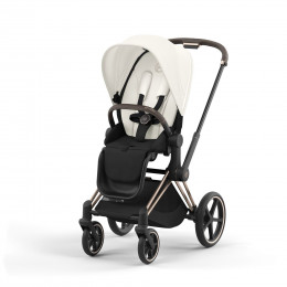 Купить коляску 3в1 Cybex Priam IV, в цвете Off White (шасси Rose Gold) + автокресло Cybex Cloud T