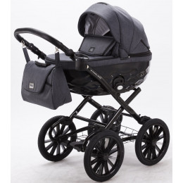 Детская коляска Adamex Chantal Retro 3 в 1 C201 (графит)