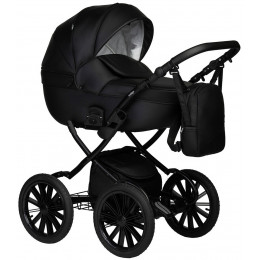 Детская коляска Indigo Mio Eco Plus 14 3 в 1 с автокреслом Avionaut Cosmo Black 01 черная кожа