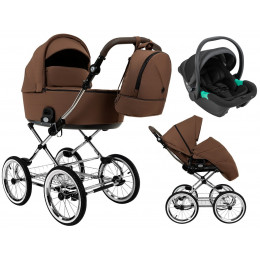 Детская коляска Roan Bass Next Classic d14 2.0 3 в 1 с автокреслом Pituso Santiso Pro Black BSNC/91/2 Mocha Mousse/Black/руч.Cappuccino