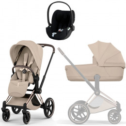 Коляска Cybex Priam V Rosegold Style Cloud T Sepia Black Plus 3 в 1 Cozy Beige