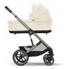 Коляска Cybex Balios S Lux TPE complete Aton B2 Steel Grey 3 в 1 Seashell Beige с дождевиками