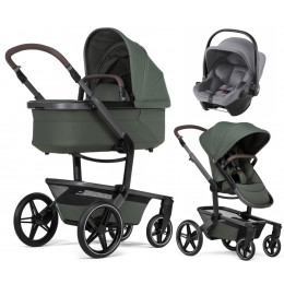 Детская коляска 3 в 1 Joolz Day 5 и автокресло Baby-Safe Core Frost Grey Forest Green