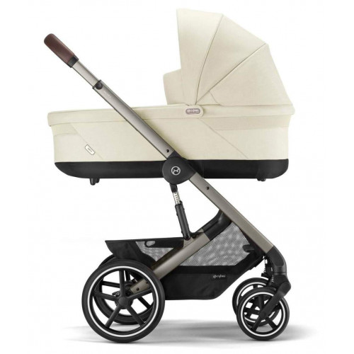 Коляска Cybex Balios S Lux TPE complete Aton B2 Steel Grey 3 в 1 Seashell Beige с дождевиками