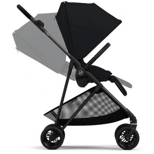 Коляска Cybex Melio Carbon Aton B2 i-Size Steel Grey 3 в 1 Magic Black с дождевиками