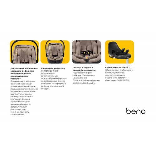 Детская коляска Tutis Uno 6 Plus Essential collection 3 в 1 с автокреслом Beno Beige 1602130 Dark Ivy с сумкой