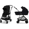 Коляска Cybex Melio Carbon Aton B2 i-Size Steel Grey 3 в 1 Magic Black с дождевиками