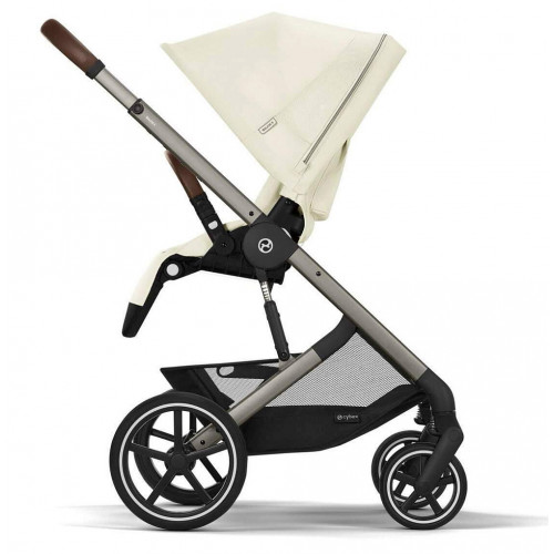 Коляска Cybex Balios S Lux TPE complete Aton B2 Steel Grey 3 в 1 Seashell Beige с дождевиками