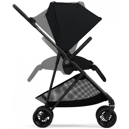 Коляска Cybex Melio Carbon Aton B2 i-Size Steel Grey 3 в 1 Magic Black с дождевиками