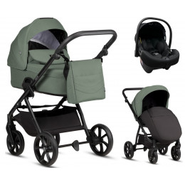 Детская коляска Tutis Leo 3 Plus 3 в 1 с автокреслом Elo Lux EduSky Black 15822039 Sage