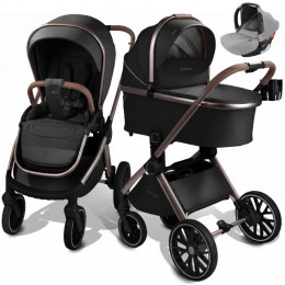 Детская коляска AmaroBaby Motus Premium Ecco Exclusive 3 в 1 с автокреслом Rant Cruise Grey черный