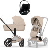 Коляска Cybex Priam V Rosegold Style Cloud T Sepia Black Plus 3 в 1 Cozy Beige