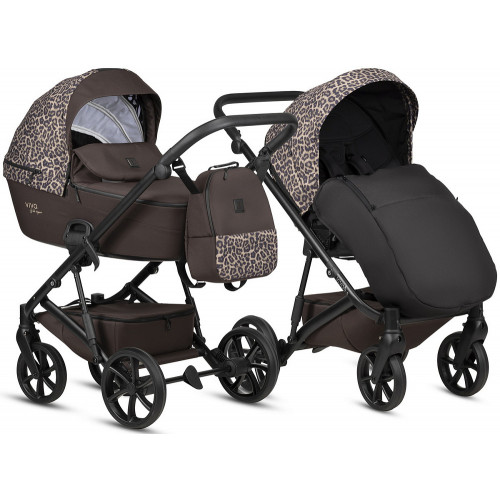 Детская коляска Tutis Viva 6 Plus Wild Elegance 3 в 1 с автокреслом Beno Black Wild Mocca