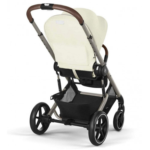 Коляска Cybex Balios S Lux TPE complete Aton B2 Steel Grey 3 в 1 Seashell Beige с дождевиками