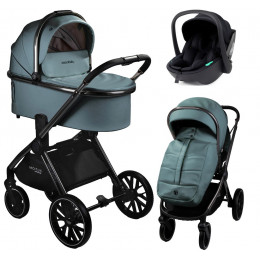 Детская коляска AmaroBaby Motus Premium Ecco 3 в 1 с автокреслом Rant Miro Black лагуна