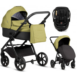 Детская коляска Tutis Leo 3 Plus 3 в 1 с автокреслом Beno Black 1582302 Green