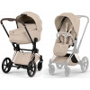 Коляска Cybex Priam V Rosegold Style Cloud T Sepia Black Plus 3 в 1 Cozy Beige