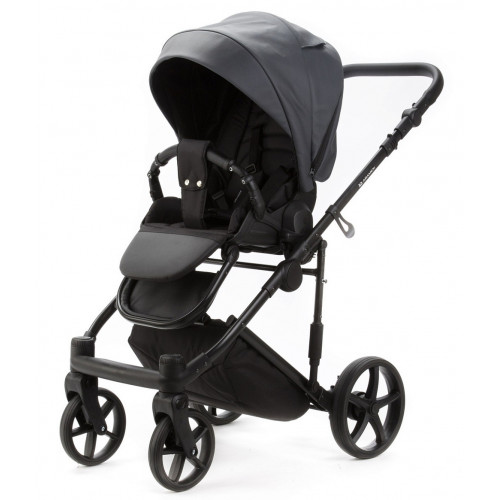 Детская коляска Adamex Zico Deluxe New 3 в 1 ZN-SA05 ТЕМНО-СЕРАЯ КОЖА