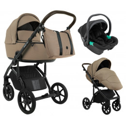 Детская коляска Roan Bass Next 2.0 3 в 1 с автокреслом Pituso Santiso Pro Black BSN/42/2 Mocha Mousse/Black/руч.Cappuccino