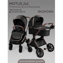 Детская коляска AmaroBaby Motus Premium Ecco Exclusive 3 в 1 с автокреслом Rant Cruise Grey черный