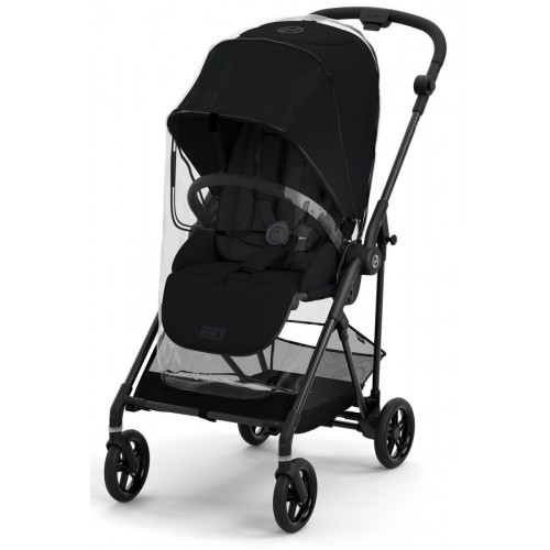 Коляска Cybex Melio Carbon Aton B2 i-Size Steel Grey 3 в 1 Magic Black с дождевиками