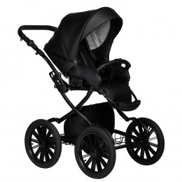 Детская коляска Indigo Mio Eco Plus 14 3 в 1 с автокреслом Avionaut Cosmo Black 01 черная кожа