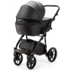 Детская коляска Adamex Nola Deluxe 3 в 1 N-SA02 (ЧЕРНАЯ КОЖА)