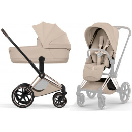 Коляска Cybex Priam V Rosegold Style Cloud T Sepia Black Plus 3 в 1 Cozy Beige