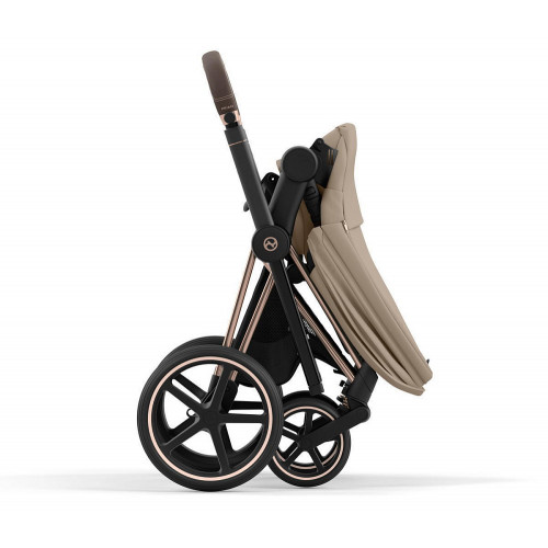 Коляска 3 в 1 Cybex Priam IV Rosegold complete и автокресло Cloud T i-Size Mirage Grey Plus Cozy Beige