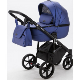 Детская коляска Adamex Bibione Deluxe 3 в 1 BI-SM02 (СИН.ПЕРЛ.ПЕРФ.КОЖА)