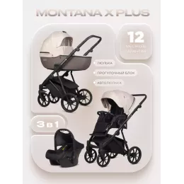 Коляска 3 в 1 Riko Basic Montana X Plus 43 Mocca